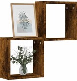 vidaXL Wandrekken kubus 2 st 30x15x30 cm gerookt eiken