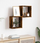 vidaXL Wandrekken kubus 2 st 30x15x30 cm gerookt eiken