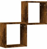 vidaXL Wandrekken kubus 2 st 30x15x30 cm gerookt eiken