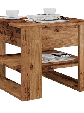 VidaXL Salontafel 55,5x55x45 cm bewerkt hout oud houtkleurig