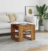 VidaXL Salontafel 55,5x55x45 cm bewerkt hout oud houtkleurig