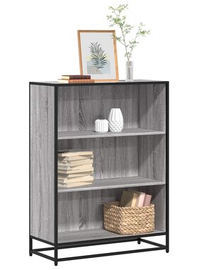 VidaXL Boekenkast 80,5x35x107,5cm bewerkt hout grijs sonoma eikenkleur