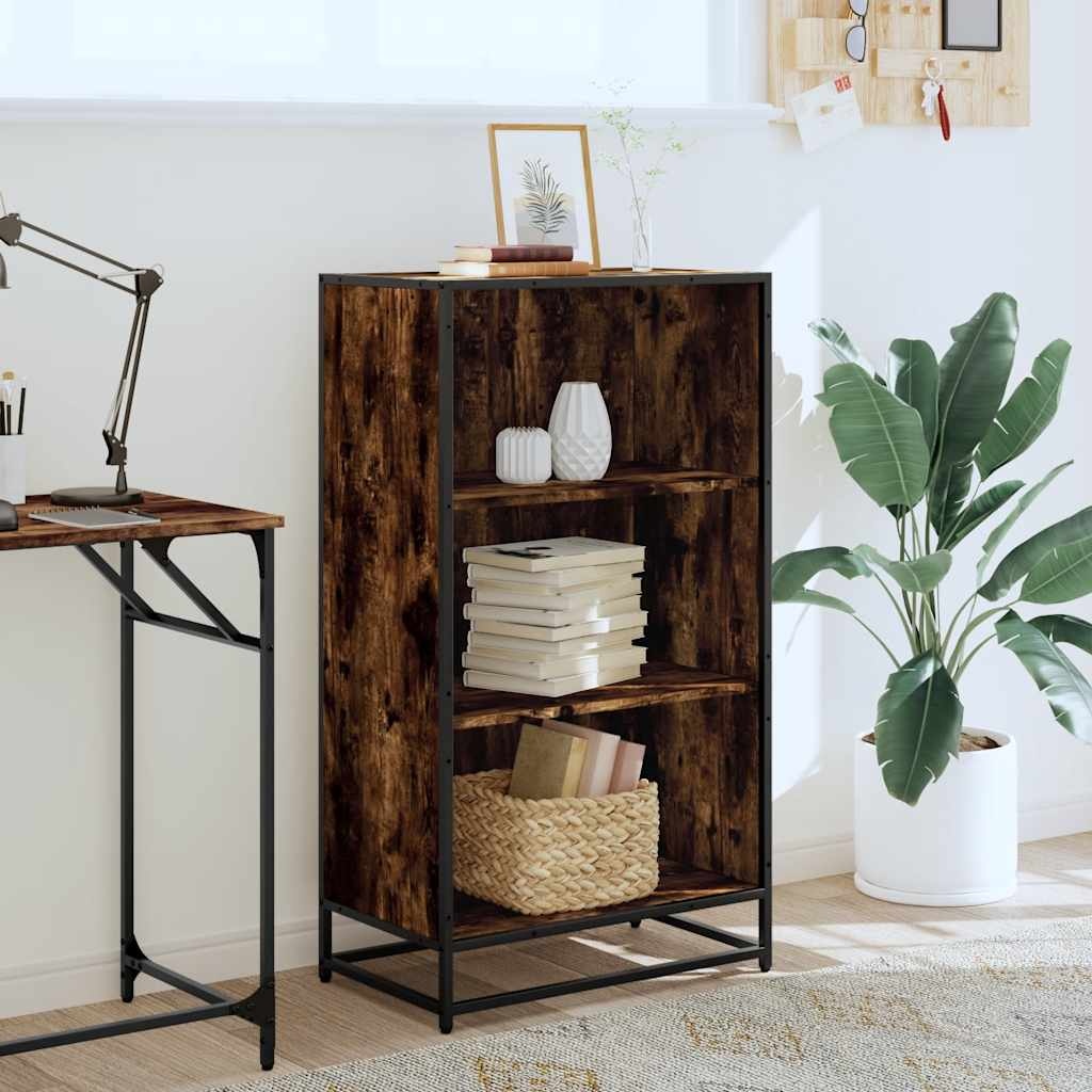 VidaXL Boekenkast 60x35x107,5 cm bewerkt hout gerookt eikenkleurig