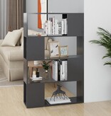 vidaXL Boekenkast/kamerscherm 80x24x124,5 cm bewerkt hout grijs