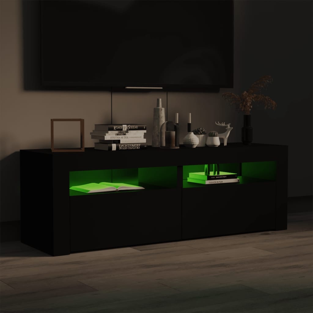 VidaXL Tv-meubel met LED-verlichting 120x35x40 cm zwart