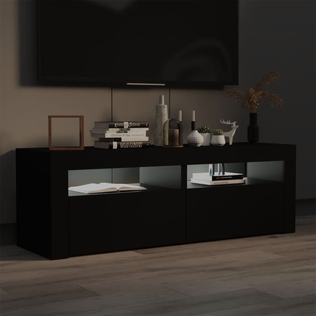 VidaXL Tv-meubel met LED-verlichting 120x35x40 cm zwart