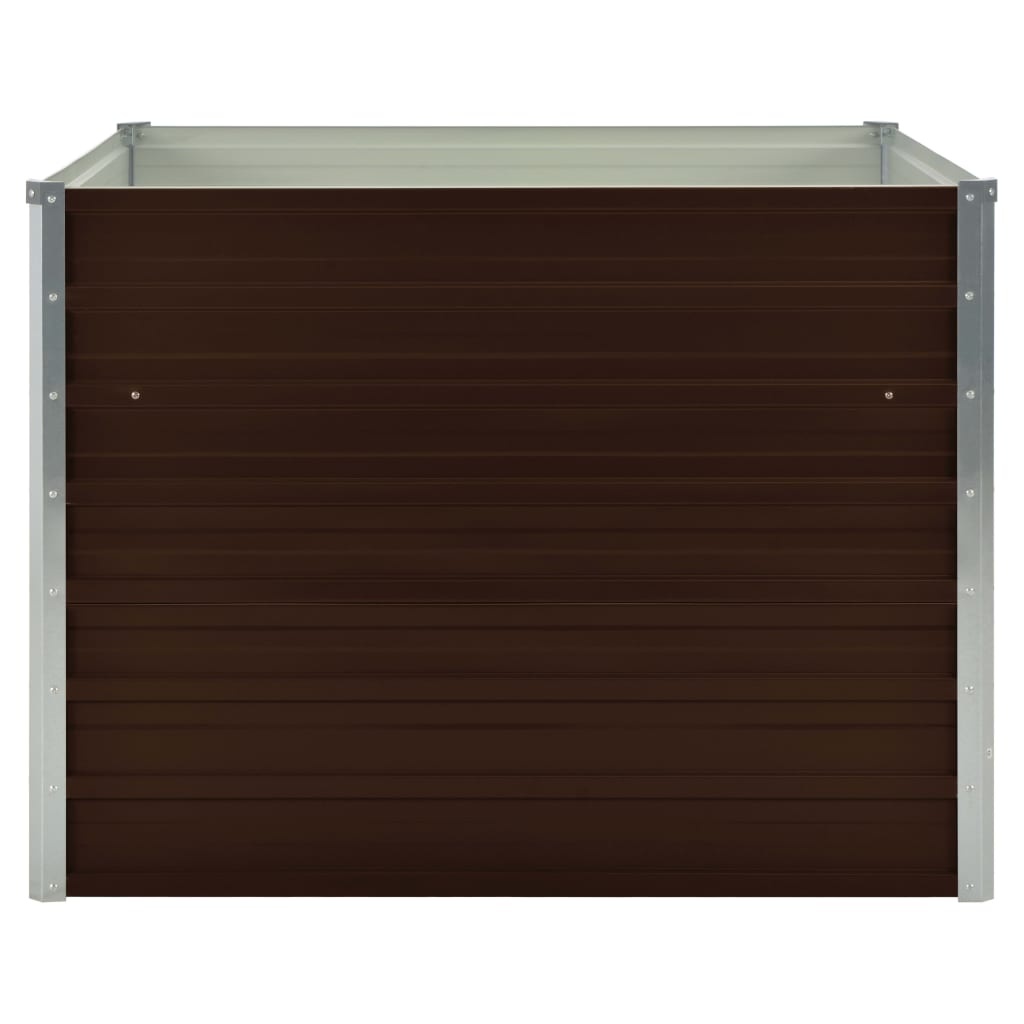 VidaXL Plantenbak verhoogd 100x100x77 cm gegalvaniseerd staal bruin