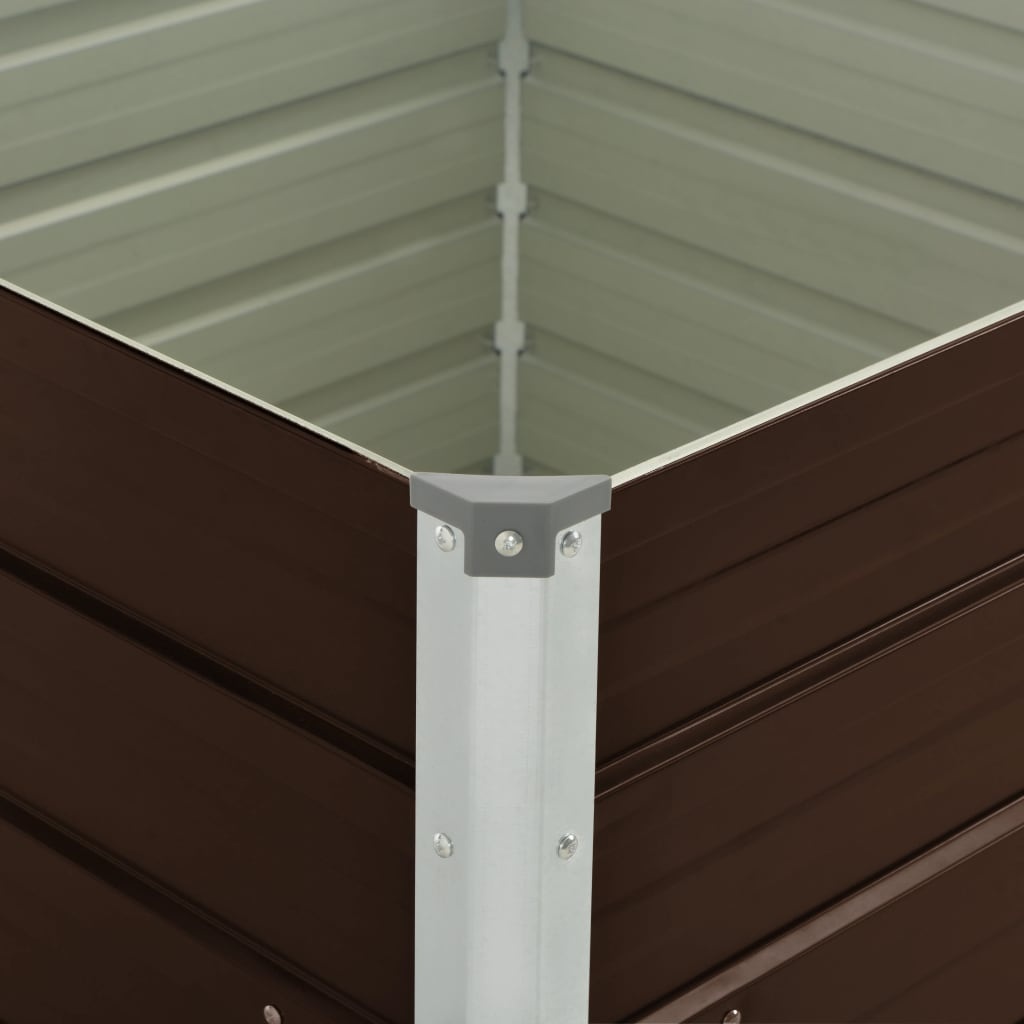 VidaXL Plantenbak verhoogd 100x100x77 cm gegalvaniseerd staal bruin