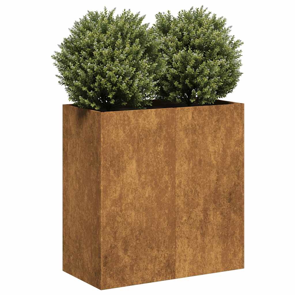 VidaXL Plantenbak roestig 80x40x80 cm weervast staal