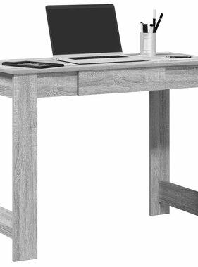 VidaXL Bureau 100x45x75 cm bewerkt hout grijs sonoma eikenkleurig