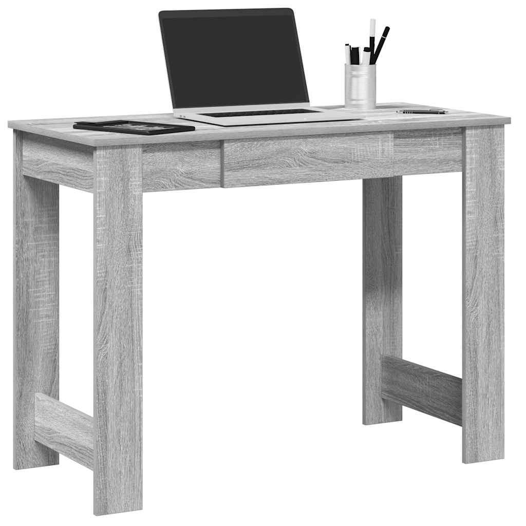 VidaXL Bureau 100x45x75 cm bewerkt hout grijs sonoma eikenkleurig
