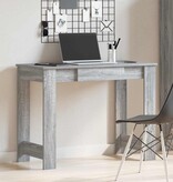 VidaXL Bureau 100x45x75 cm bewerkt hout grijs sonoma eikenkleurig