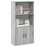 VidaXL Boekenkast 60x24x120 cm bewerkt hout grijs sonoma eikenkleurig