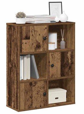 VidaXL Boekenkast 60x24x76,5 cm bewerkt hout oud houtkleurig