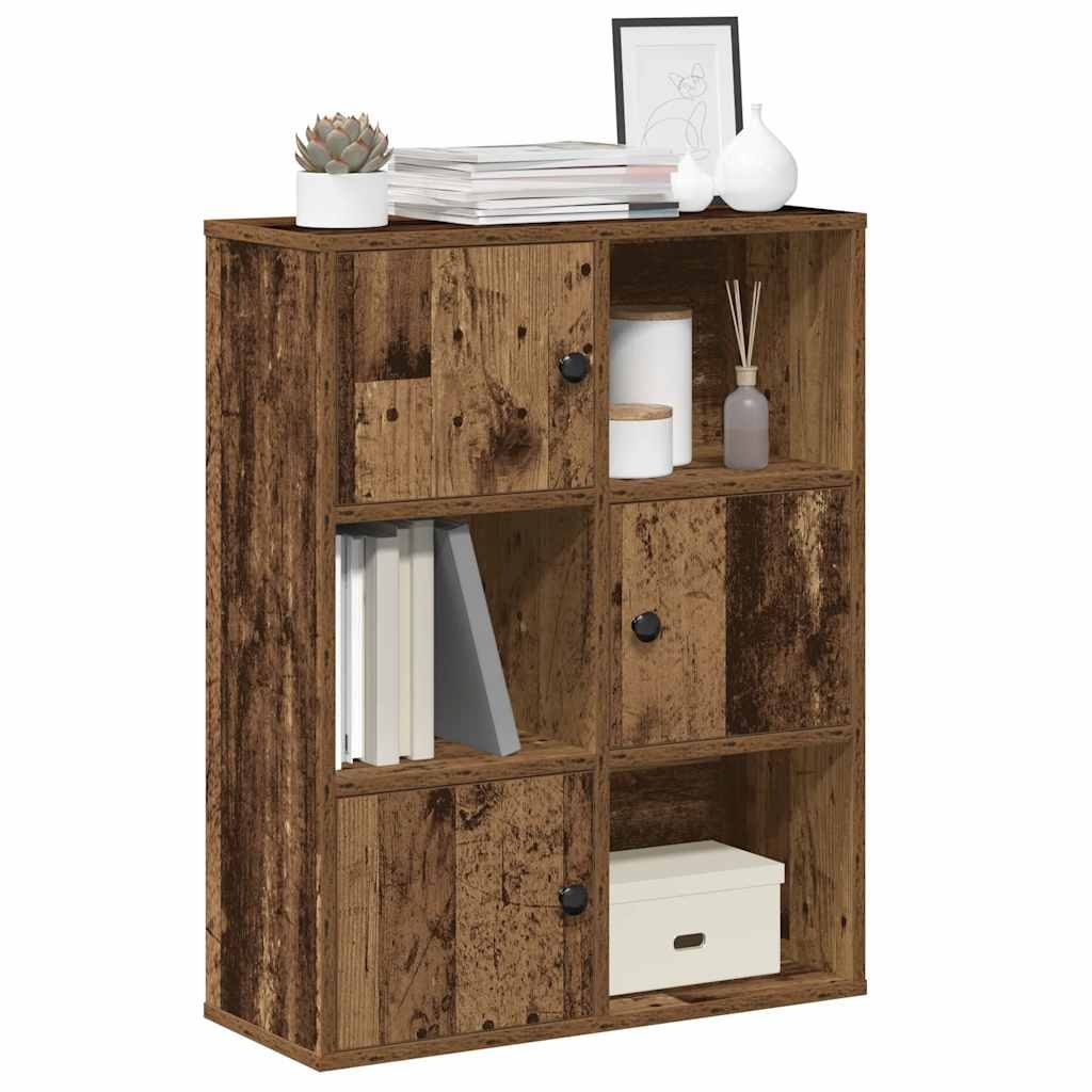 VidaXL Boekenkast 60x24x76,5 cm bewerkt hout oud houtkleurig