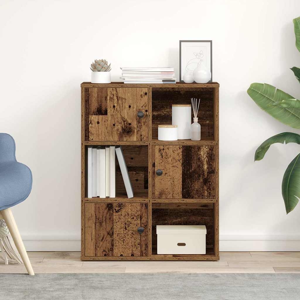 VidaXL Boekenkast 60x24x76,5 cm bewerkt hout oud houtkleurig