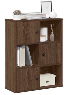 VidaXL Boekenkast 60x24x76,5 cm bewerkt hout bruin eikenkleurig
