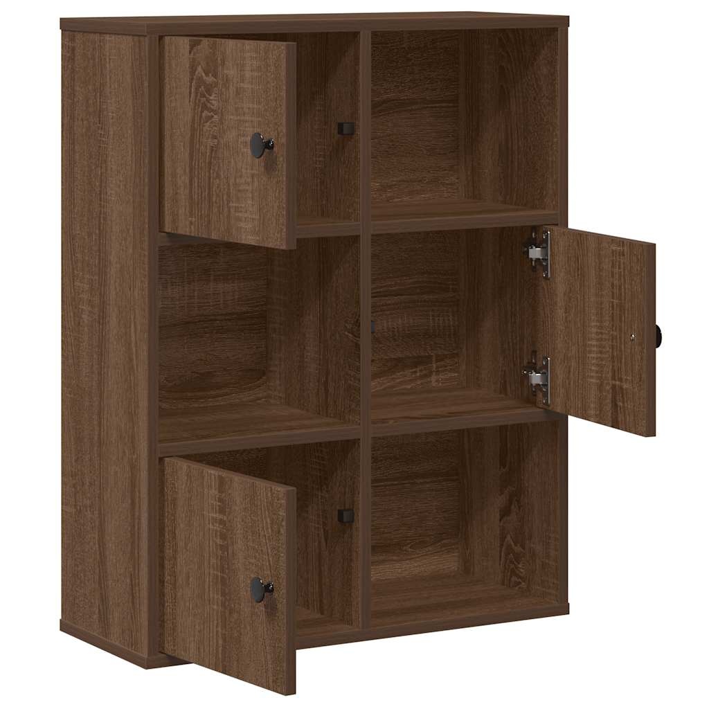 VidaXL Boekenkast 60x24x76,5 cm bewerkt hout bruin eikenkleurig