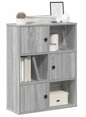VidaXL Boekenkast 60x24x76,5 cm bewerkt hout grijs sonoma eikenkleurig