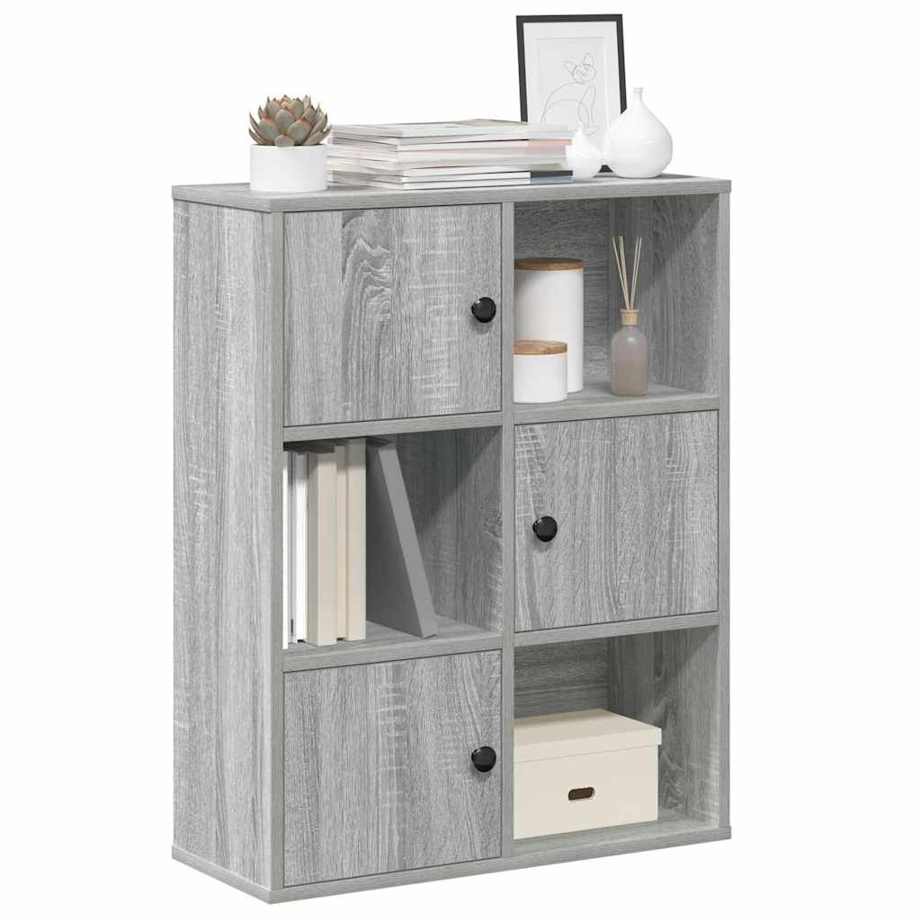 VidaXL Boekenkast 60x24x76,5 cm bewerkt hout grijs sonoma eikenkleurig