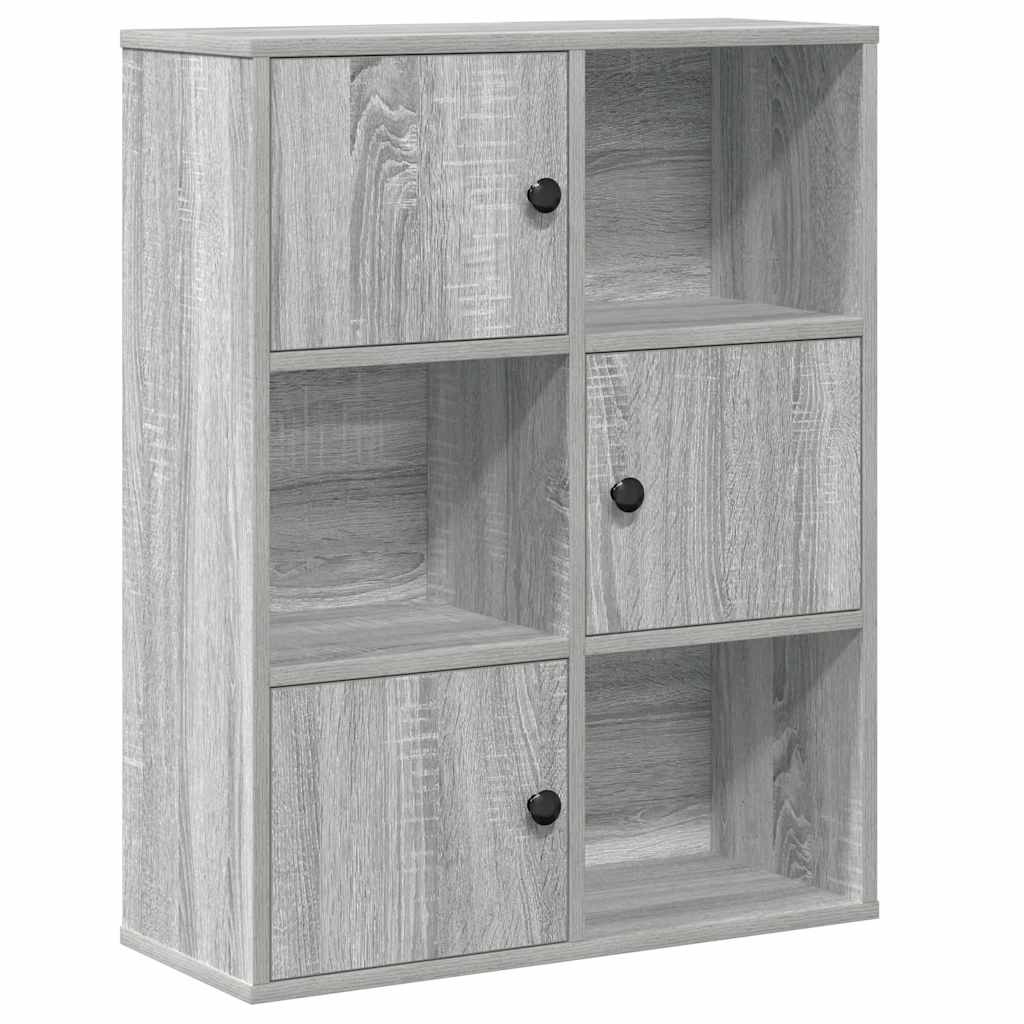 VidaXL Boekenkast 60x24x76,5 cm bewerkt hout grijs sonoma eikenkleurig