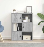 VidaXL Boekenkast 60x24x76,5 cm bewerkt hout grijs sonoma eikenkleurig