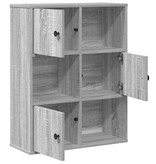 VidaXL Boekenkast 60x24x76,5 cm bewerkt hout grijs sonoma eikenkleurig