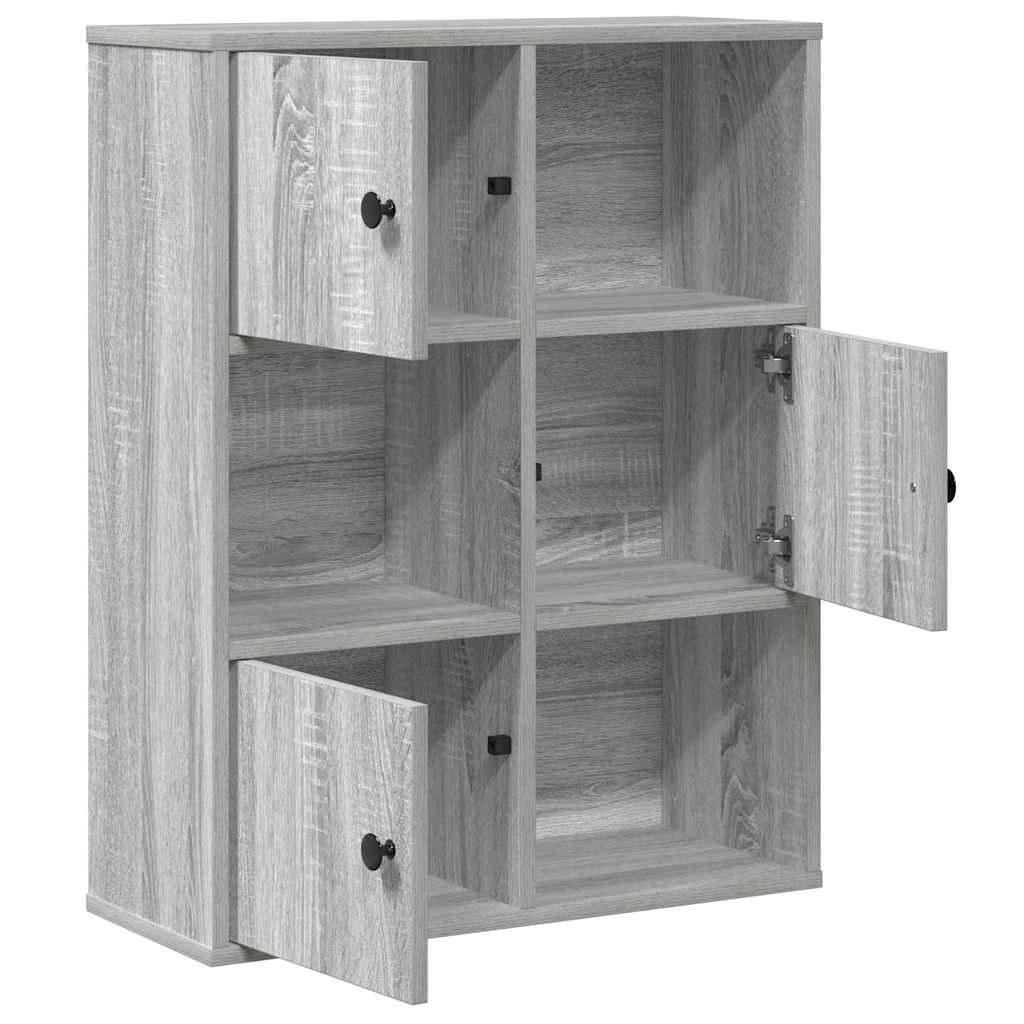 VidaXL Boekenkast 60x24x76,5 cm bewerkt hout grijs sonoma eikenkleurig
