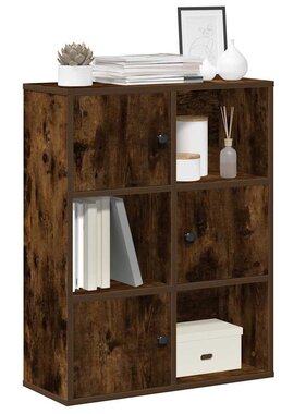 VidaXL Boekenkast 60x24x76,5 cm bewerkt hout gerookt eikenkleurig