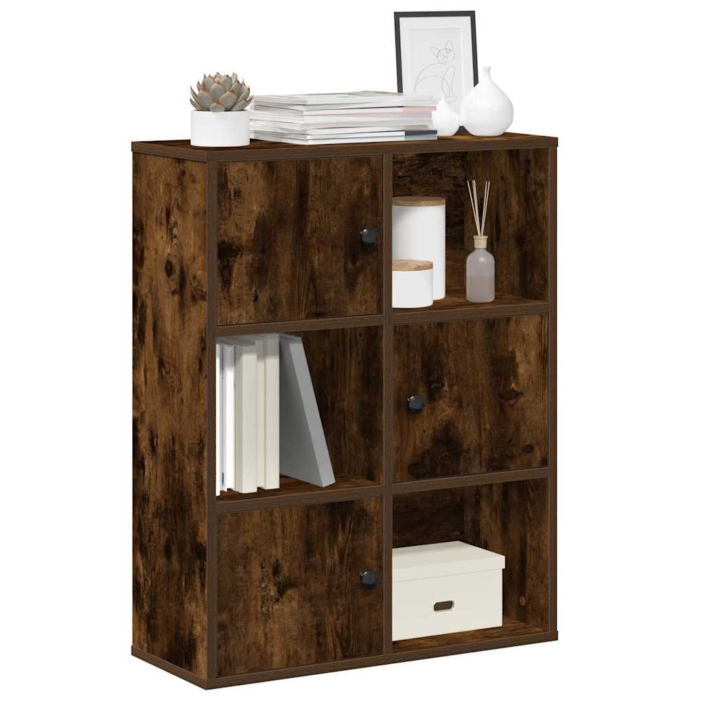 VidaXL Boekenkast 60x24x76,5 cm bewerkt hout gerookt eikenkleurig