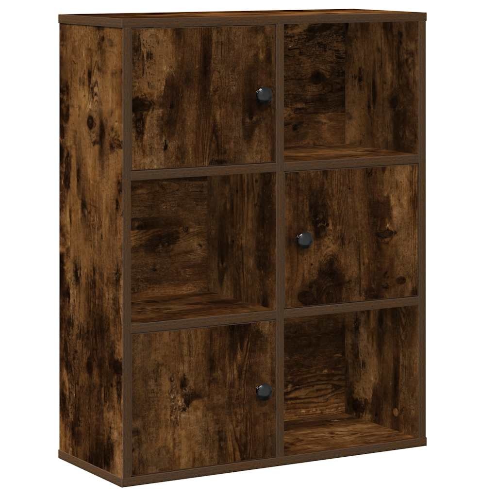 VidaXL Boekenkast 60x24x76,5 cm bewerkt hout gerookt eikenkleurig
