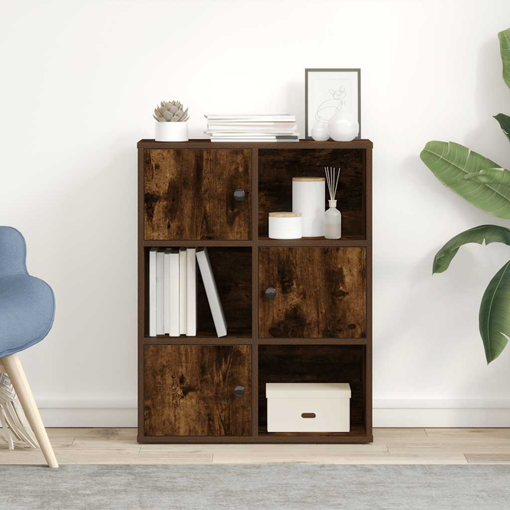 VidaXL Boekenkast 60x24x76,5 cm bewerkt hout gerookt eikenkleurig