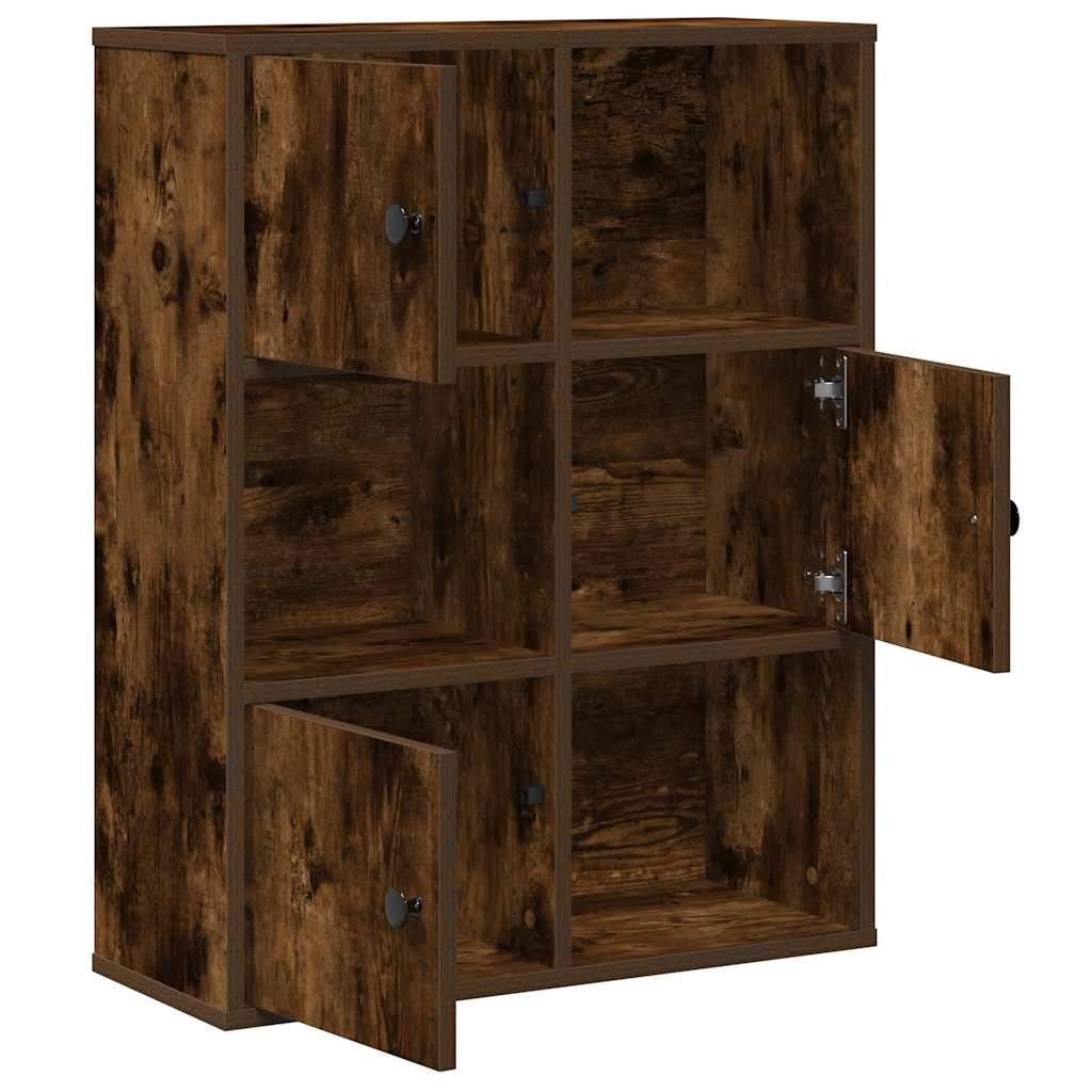 VidaXL Boekenkast 60x24x76,5 cm bewerkt hout gerookt eikenkleurig
