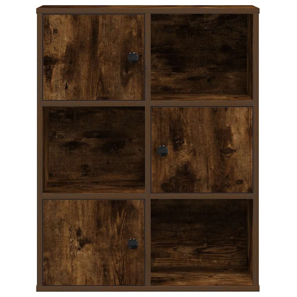 VidaXL Boekenkast 60x24x76,5 cm bewerkt hout gerookt eikenkleurig