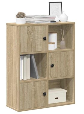 VidaXL Boekenkast 60x24x76,5 cm bewerkt hout sonoma eikenkleurig