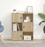 VidaXL Boekenkast 60x24x76,5 cm bewerkt hout sonoma eikenkleurig