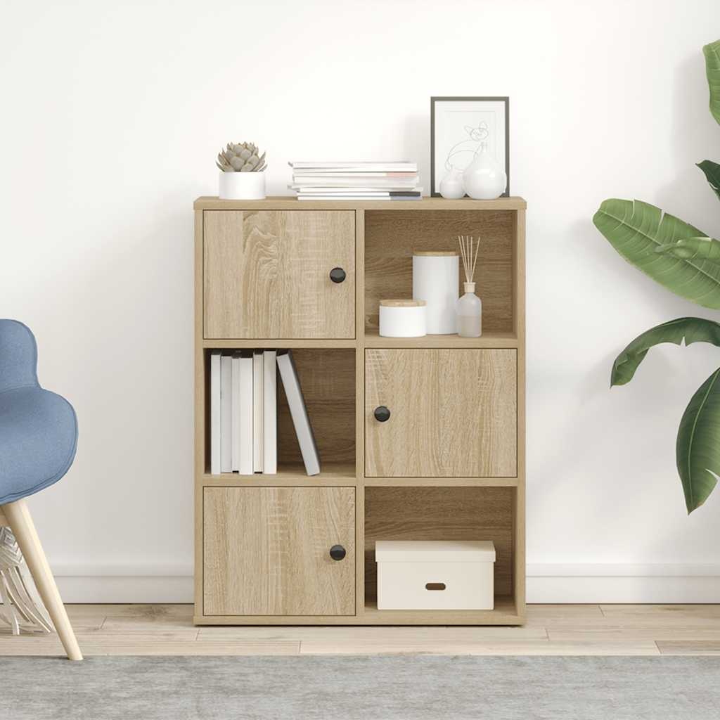 VidaXL Boekenkast 60x24x76,5 cm bewerkt hout sonoma eikenkleurig