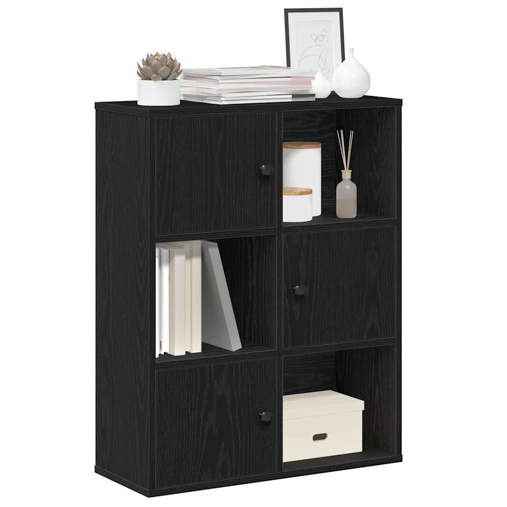 VidaXL Boekenkast 60x24x76,5 cm bewerkt hout zwart eikenkleurig