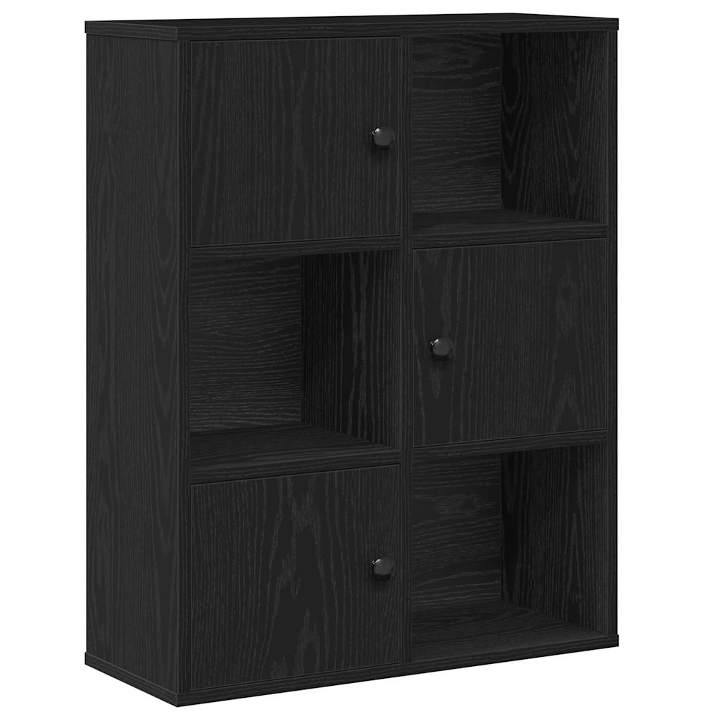 VidaXL Boekenkast 60x24x76,5 cm bewerkt hout zwart eikenkleurig