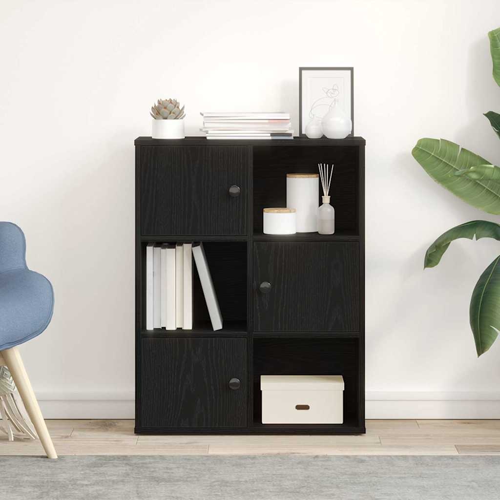 VidaXL Boekenkast 60x24x76,5 cm bewerkt hout zwart eikenkleurig