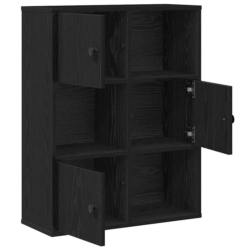 VidaXL Boekenkast 60x24x76,5 cm bewerkt hout zwart eikenkleurig