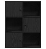 VidaXL Boekenkast 60x24x76,5 cm bewerkt hout zwart eikenkleurig