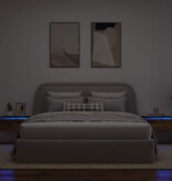 VidaXL Nachtkastjes met LED's 2 st wandgemonteerd oud houtkleurig