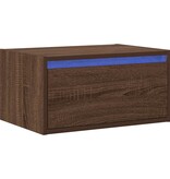 VidaXL Nachtkastje met LED's wandgemonteerd bruin eikenkleur