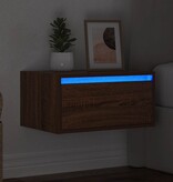 VidaXL Nachtkastje met LED's wandgemonteerd bruin eikenkleur