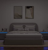VidaXL Nachtkastjes met LED's 2 st wandgemonteerd grijs sonoma eiken
