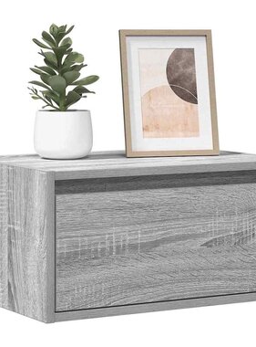 VidaXL Nachtkastje met LED's wandgemonteerd grijs sonoma eikenkleurig