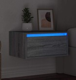VidaXL Nachtkastje met LED's wandgemonteerd grijs sonoma eikenkleurig