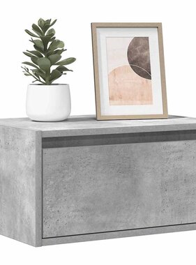 VidaXL Nachtkastjes met LED's 2 st wandgemonteerd betongrijs