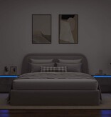 VidaXL Nachtkastjes met LED's 2 st wandgemonteerd betongrijs